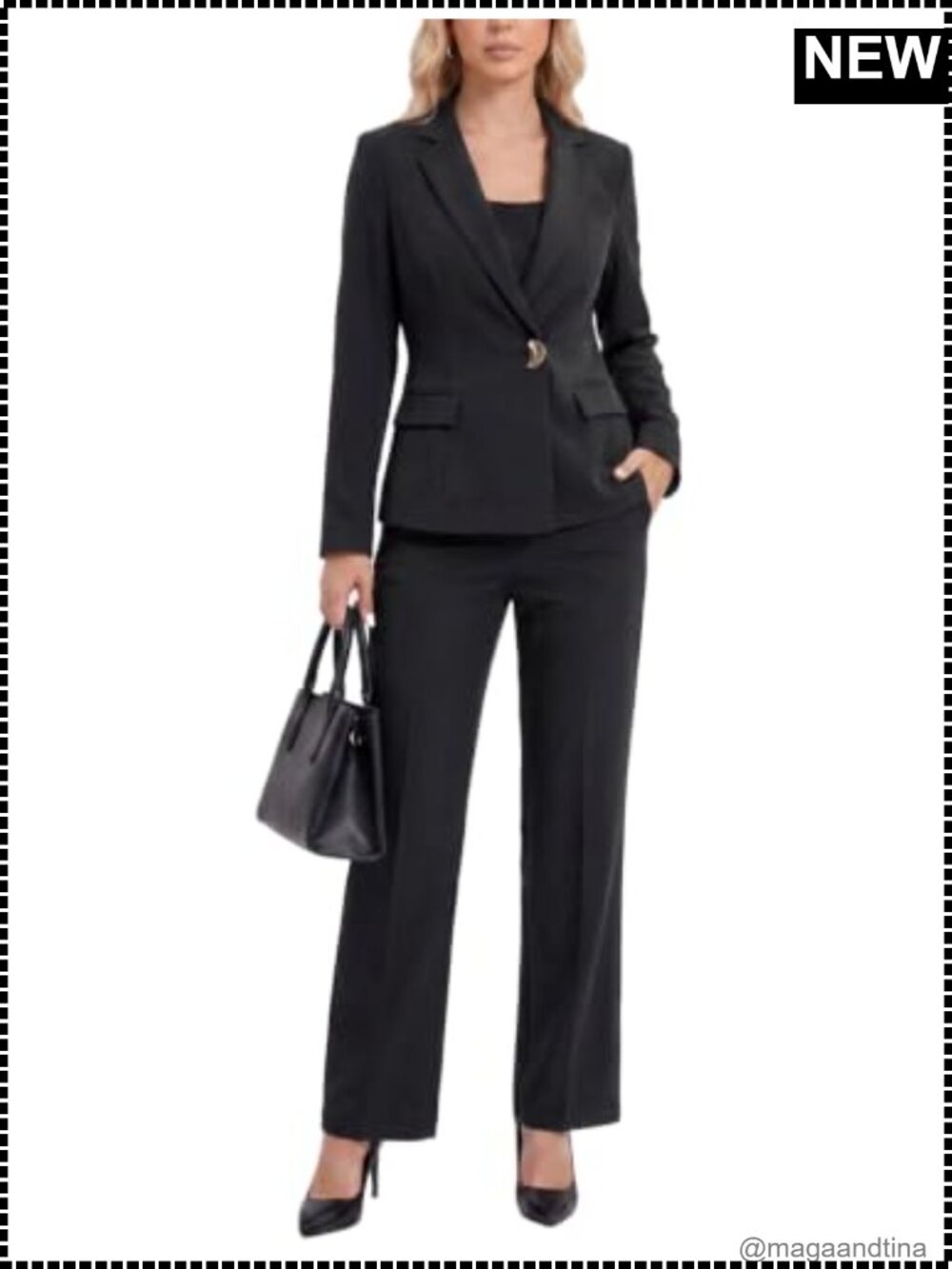 Women's 2 Piece Blazer & Pants Set Business Casual Suit Set